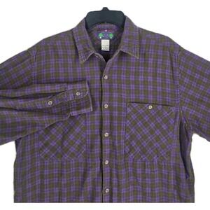 Vtg 80s Banana Republic Siam Label Shirt Mens L Safari Purple Plaid Flannel RARE